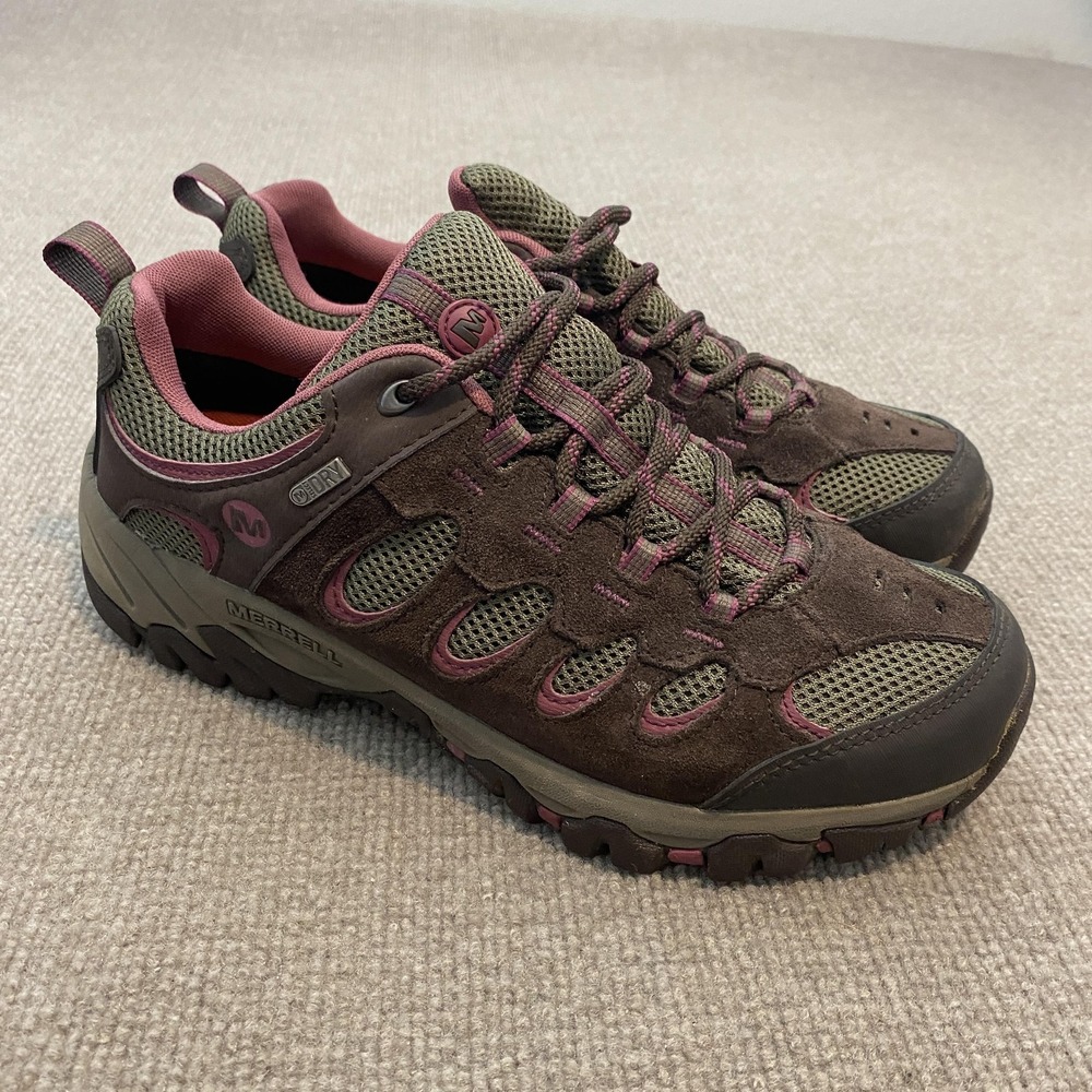 Merrell Shoes Brown Suede Mesh Trail Hiking Sneakers J241631C Womens Size 10